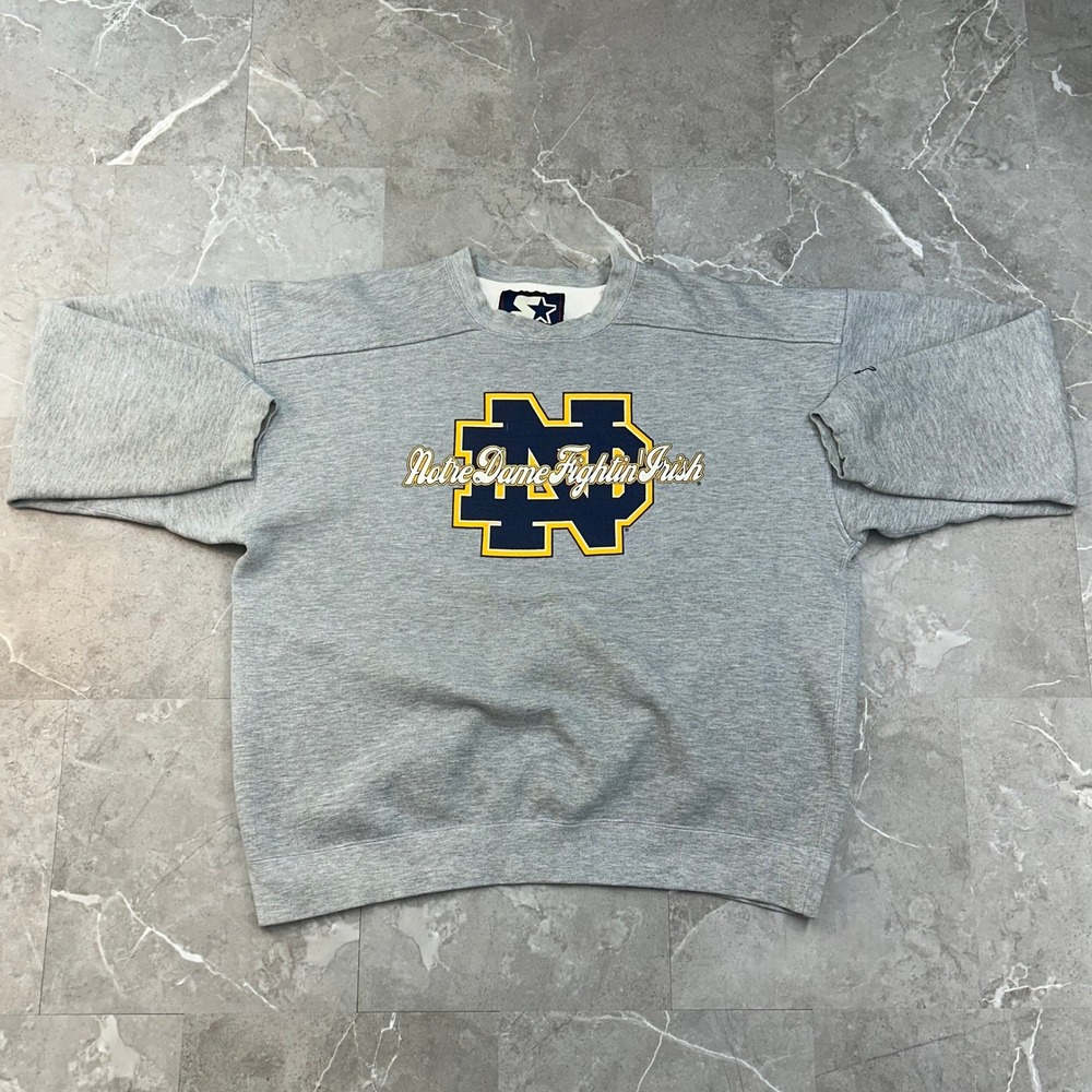 90s Vintage Starter Notre Dame Fighting Irish Sweatshirt Mens XL Crewneck